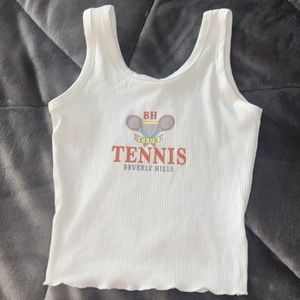 White tennis xs tank crop top